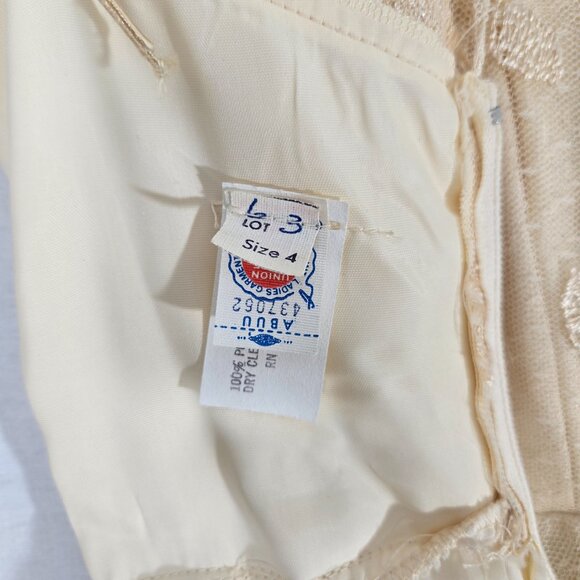 Vintage ILGWU UNION MADE Fairy Modern Edwardian CREAM Wedding Gown Dress Size 4. - Picture 13 of 17